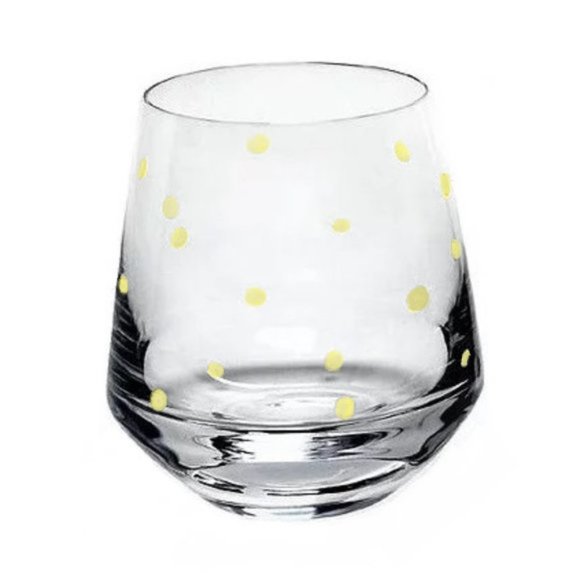 ✨2x HP✨Kate Spade Larabee Dot Gold Stemless Wine Glasses NIB - Picture 3 of 11